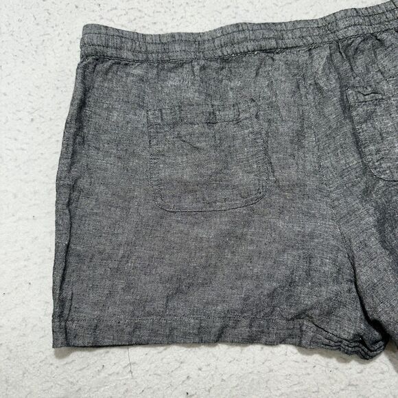 Soho Street NY&C Women's Large Linen Blend 3" Inseam Drawstring Shorts Gray - Picture 7 of 11